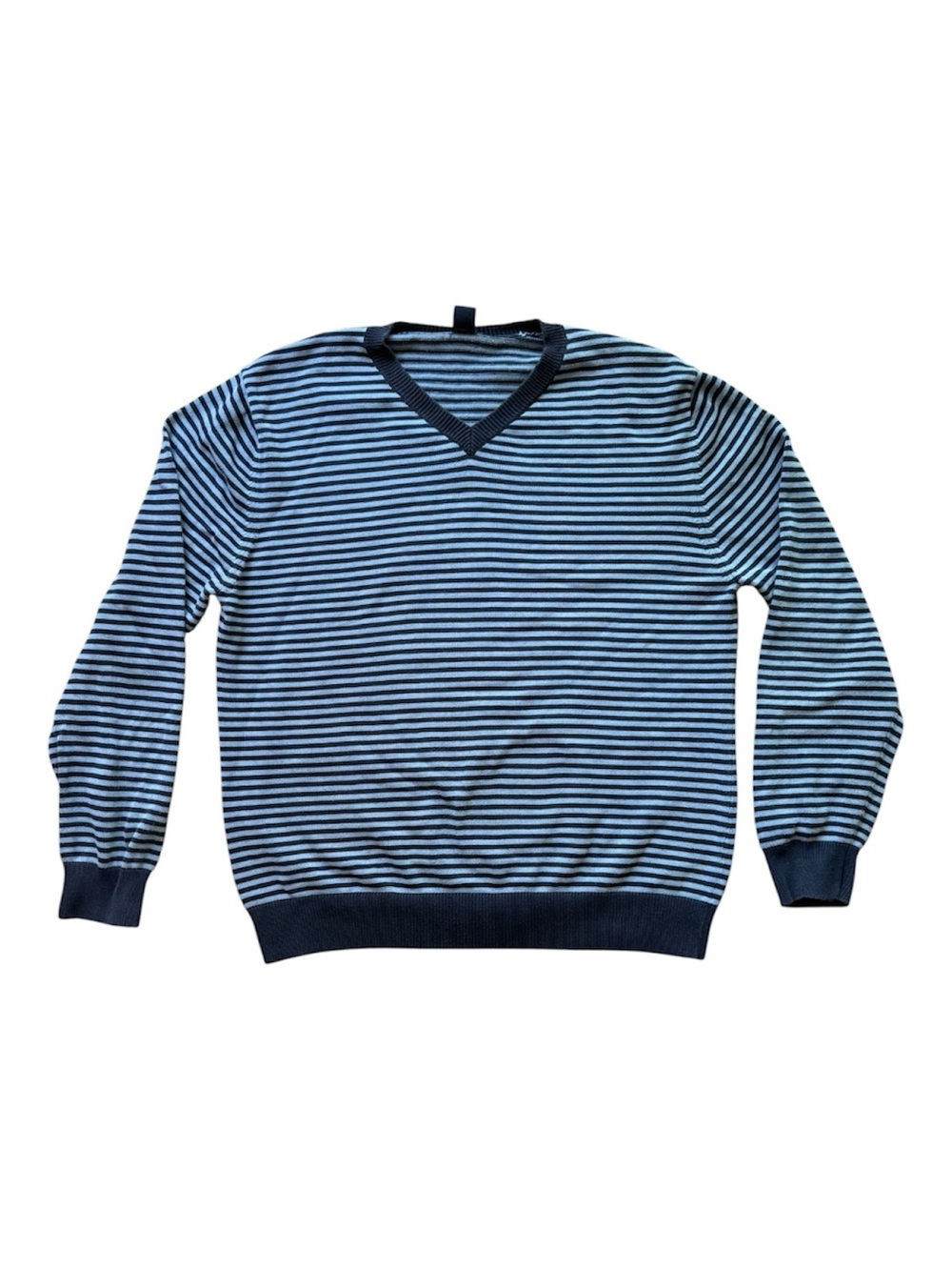 Vintage GAP Y2K Striped Cotton V-Neck Sweater XL